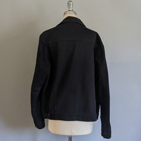 Men's American Apparel Black Denim Jacket XL - Picture 4 of 6